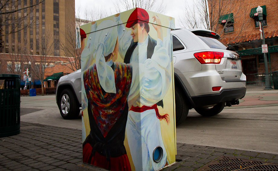 Boise street art utility box project. Visiting the Basque Block is amazing with artwork, food, and sometimes dancing.