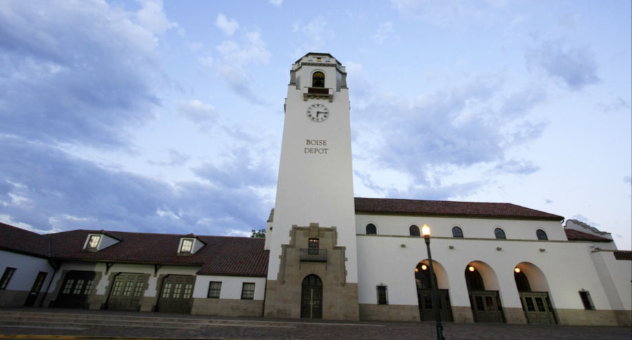 Boise Depot in downtown Boise. The Boise Depot was built in 1925 as a Union Pacific railroad depot and was once referred to as the most beautiful structure of its kind in the West.