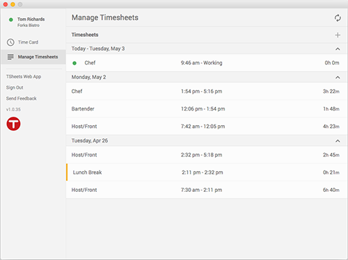 Switch and track work tasks easily. Easily categorize your hours by task, client, location, project, department, or any other 'job code' you want.