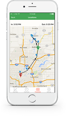 TSheets mobile iPhone app and GPS tracking. With TSheets, Habitat for Humanity can now see how many hours their salaried employees are working.