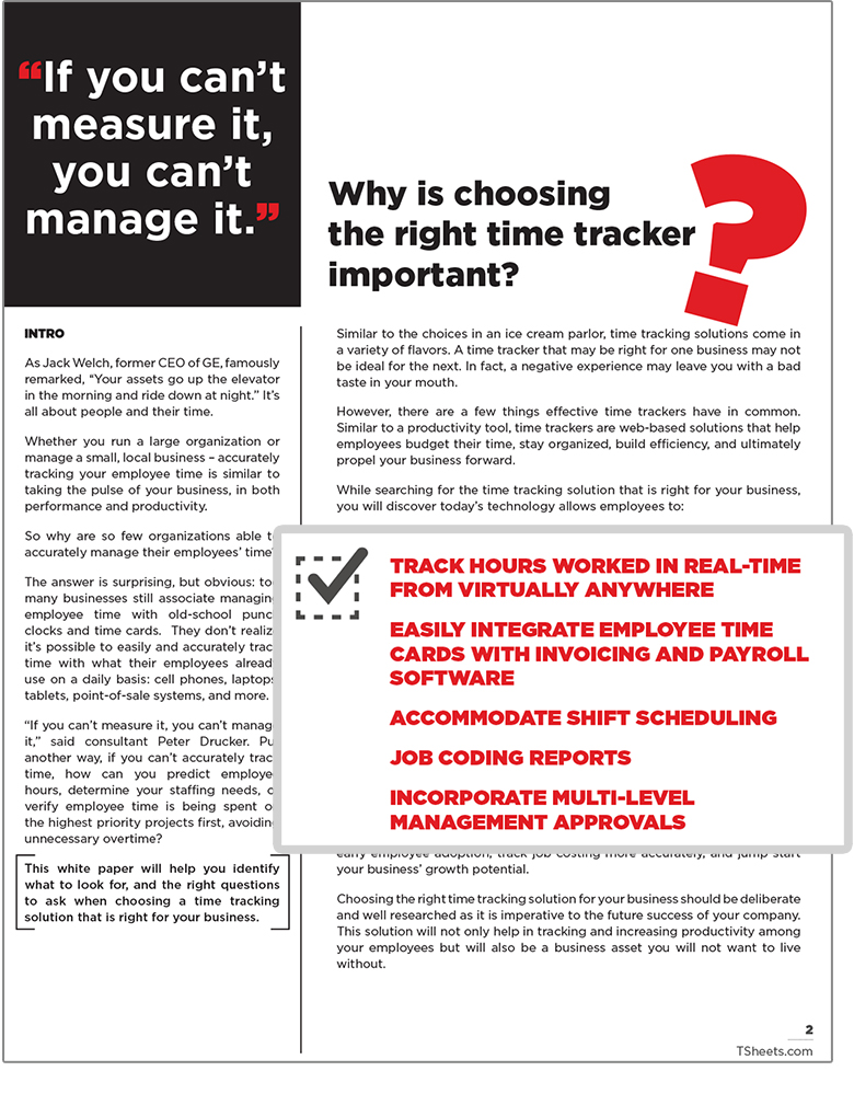 Click to Download Time Tracking Solution White Paper choose the right time tracking solution download